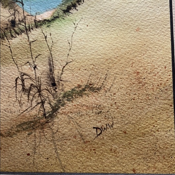 ORIGINAL Signed WATERCOLOR SAND DUNE BEACH - Picture 7 of 16